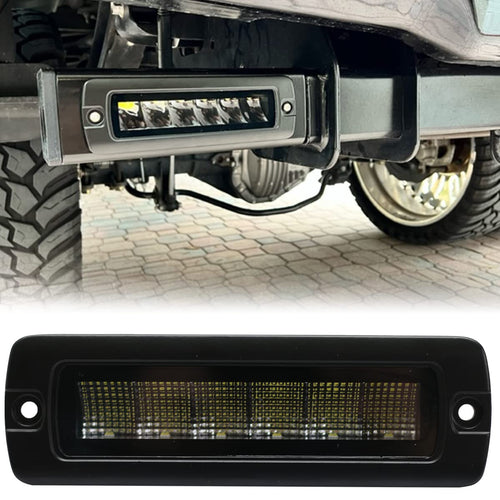 Race Sport Lighting 30-Watt Off-Road Light Fit 7in Roadrunner Compliant IP67 Flush Mount 3,000lm Aux Flood Light RS7TEMPFM-F