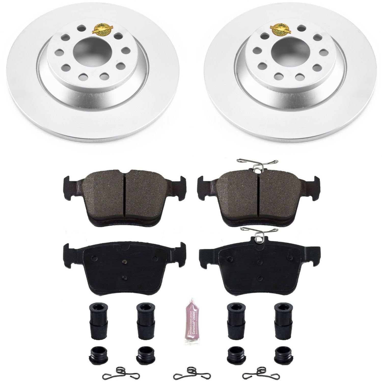 Rear Power Stop CRK7176 Brake Rotors and Z23 Carbon Fiber Brake Pads Kit