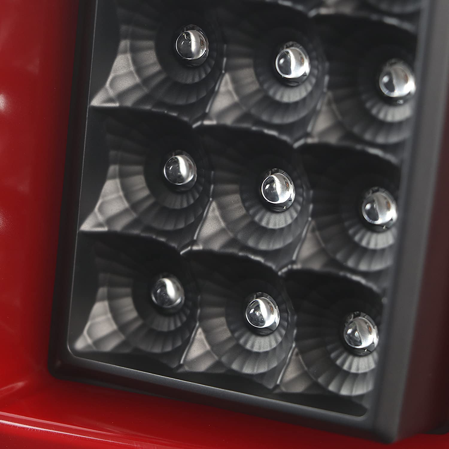 Spec-D Tuning Clear Lens Black Housing Red LED Bar Tail Lights Compatible with 2014-2018 Chevy Silverado 1500, 2015-2019 Chevy Silverado 2500HD/3500HD, Left + Right Pair Assembly