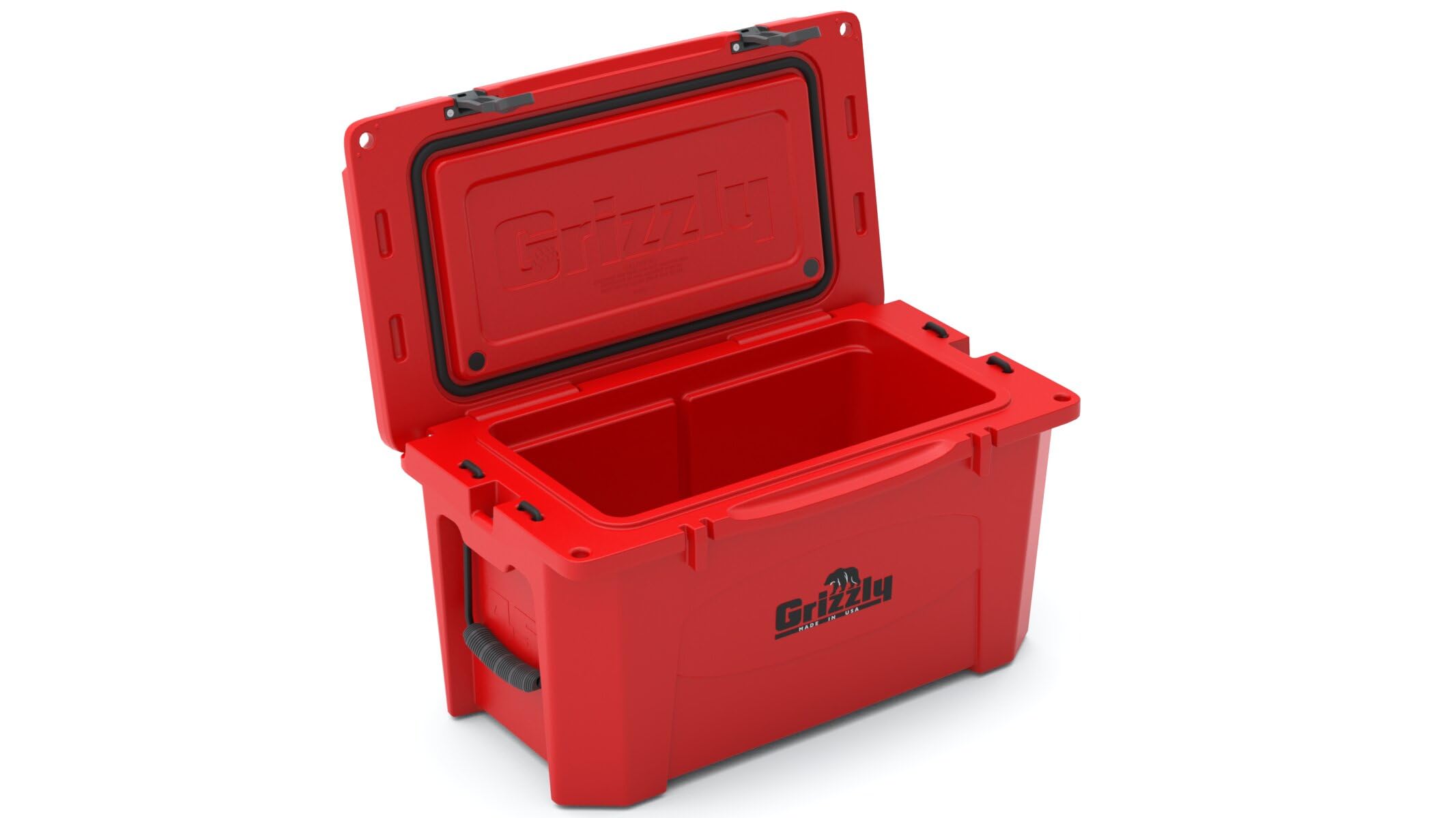 45 Cooler Grizzly | 45 qt Ice Chest Durable Rotomolded Insulated | Made in The USA | Warranty for Life | for Beach Boat Camping Fishing Hunting | G45 | Red