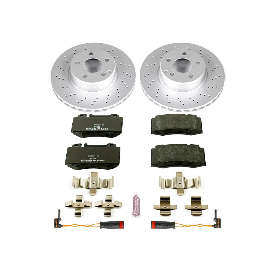 Power Stop ESK2932 Euro-Stop Front Brake Kit and 2 Front Sensor Wires For Mercedes-Benz CL500, Mercedes-Benz S, Mercedes-Benz S430, Mercedes-Benz S500 [Model Specific]