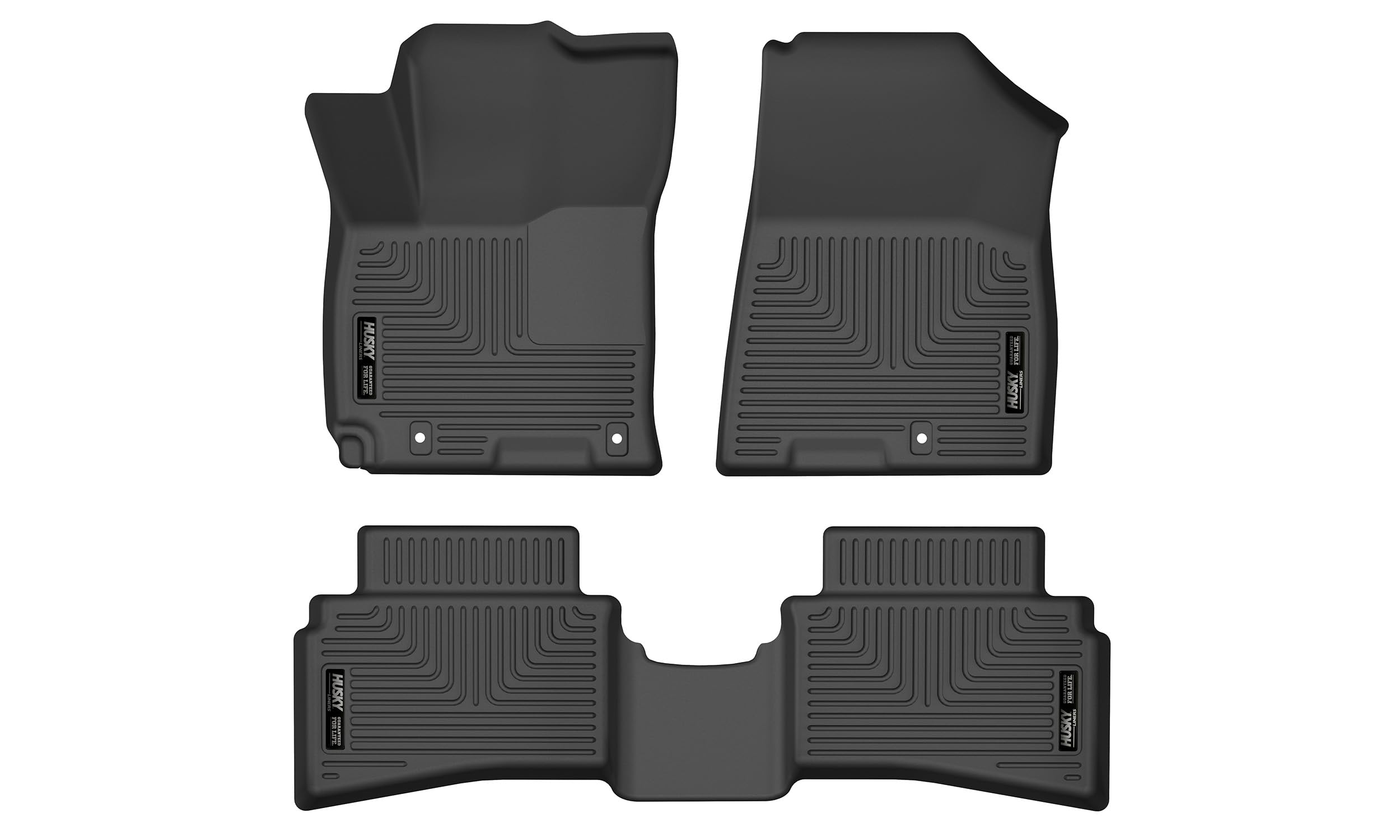 Weatherbeater Husky Liners Floor Mats | Fits 2020-2025 Hyundai Venue | Front & 2nd Row, 3-pc Black - 96691