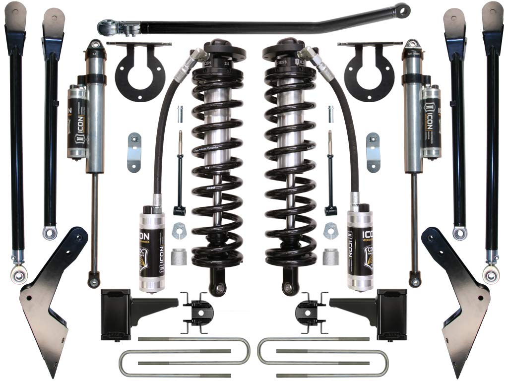 4-5.5" Lift, ICON Stage 4 Coilover Conversion System, Compatible with 2005-2010 Ford F250/F350, K63114
