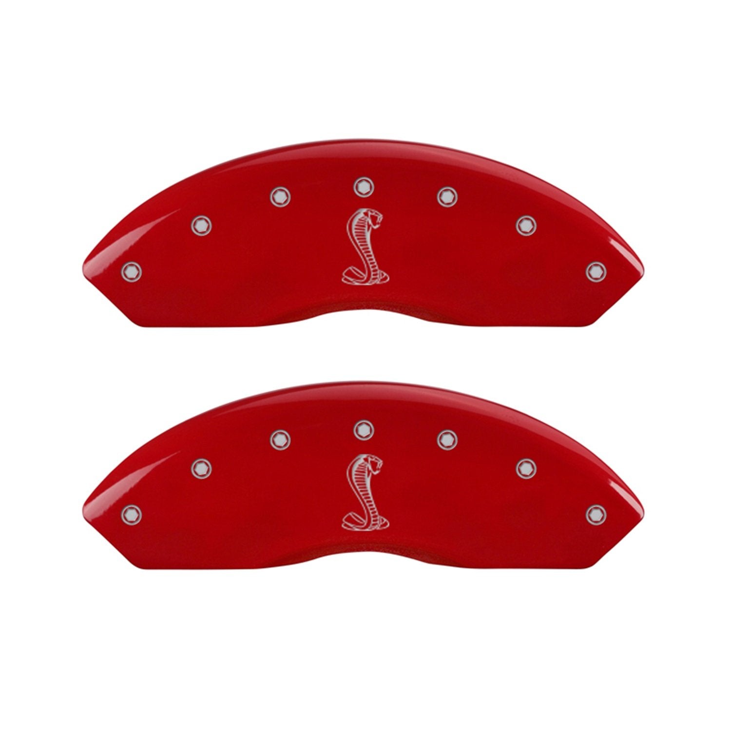 Red Brake Covers MGP Caliper Covers Engraved with Silver Tiffany Snake (Set of 4) 10197SSNKRD