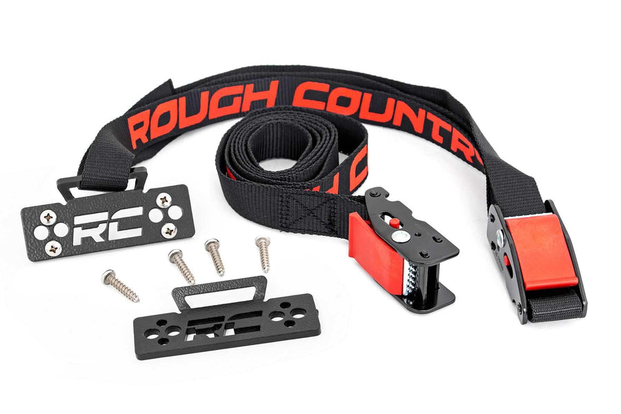 Rough Country Cooler Tie-Down Kit Universal - 117710, 1in wide Cam Straps, Black