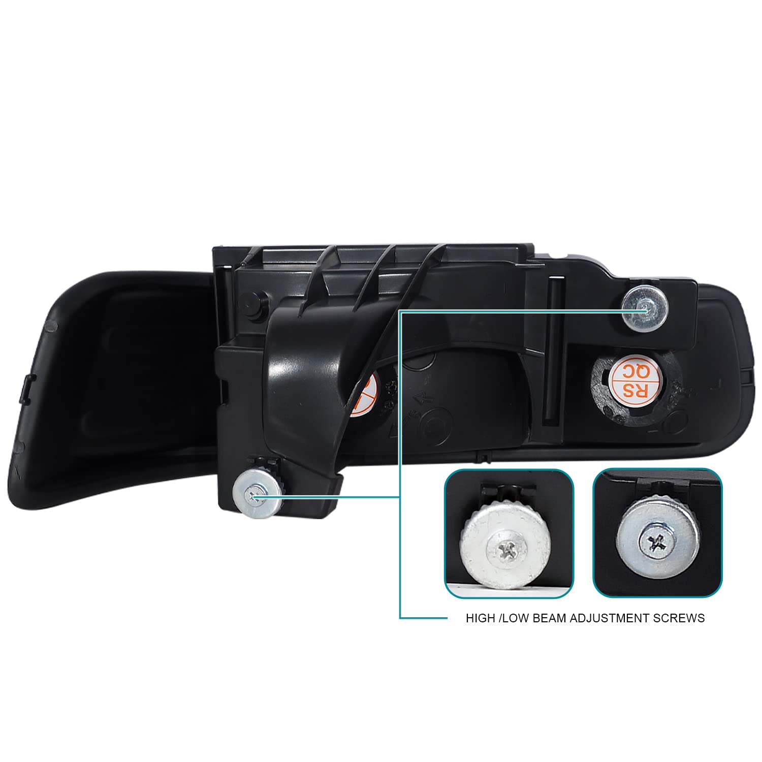 Black Headlights + LED Bumper Lights SPEC-D TUNING Compatible with 1999-2002 Chevy Silverado 2000-2006 Tahoe Suburban, Left + Right Pair Headlamps Assembly