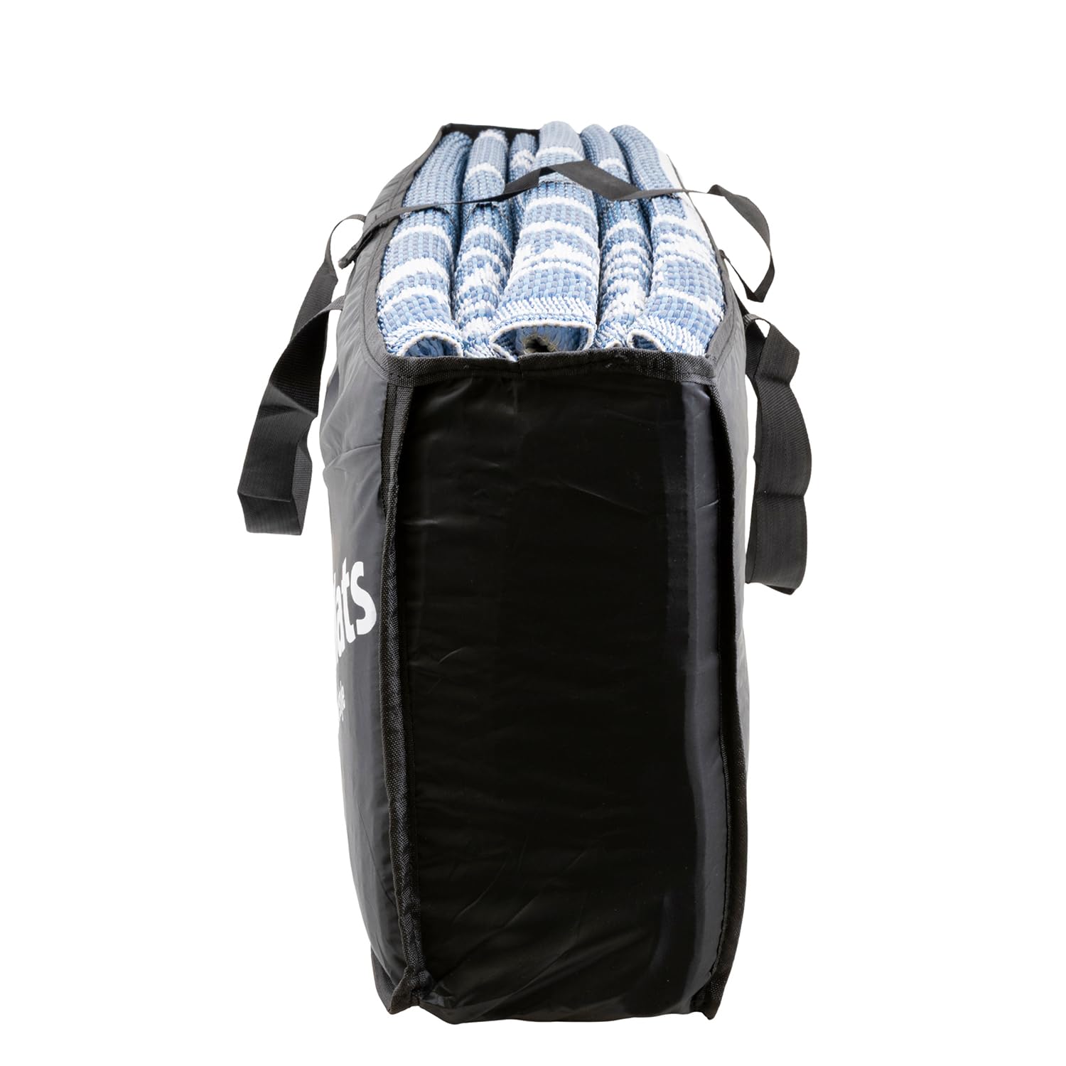 Patio Mat Bag FAULKNER 48829S, For Faulkner Brand Mats, 14 Inch Height x 37-3/4 Inch Width x 7 Inch Deep, Black, Nylon, Water Resistant, With Velcro Strap, Zip Closure