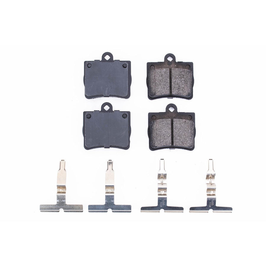 Rear Brake Kit Power Stop For Mercedes-Benz C230 1997-98 - Ceramic Brake Pads With Installation Hardware, 17-739