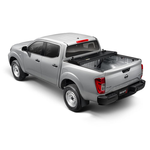 TrailFX Tonneau Cover Hard Tri-Fold Truck Bed Fits 2022-2025 Nissan Frontier 5 Foot Bed Gloss Black Aluminum Low Profile Lockable 3-Panel Folding Design TrailFX TFX8009 HF3