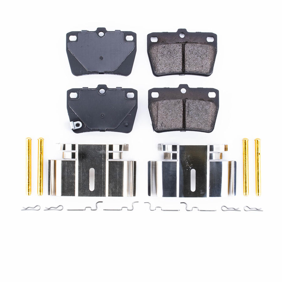 Rear Brake Kit Power Stop For Toyota RAV4 2004-05 - Ceramic Brake Pads With Installation Hardware, 17-1051