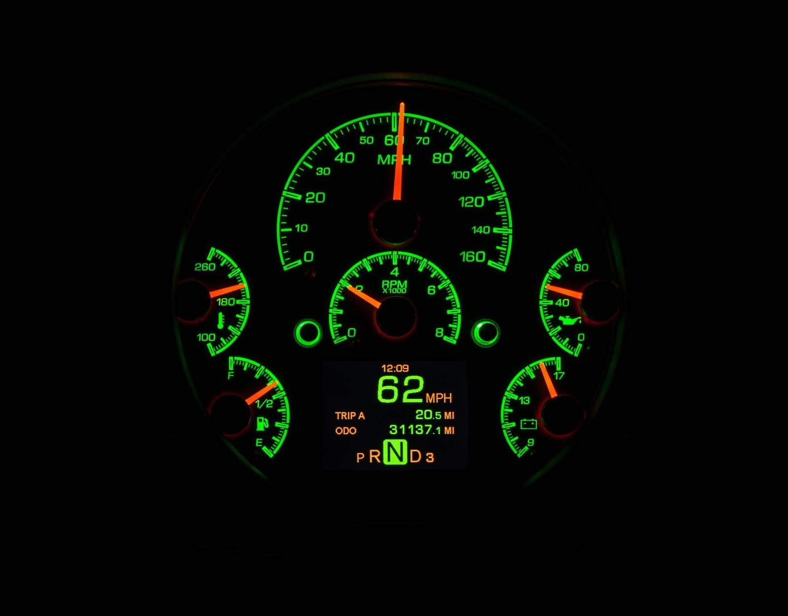 Dakota Digital HDX-66F-BRO-K Gauge System Ford Compatible with 1961-66 Pickup Truck 1966-77 Bronco Black Alloy Style