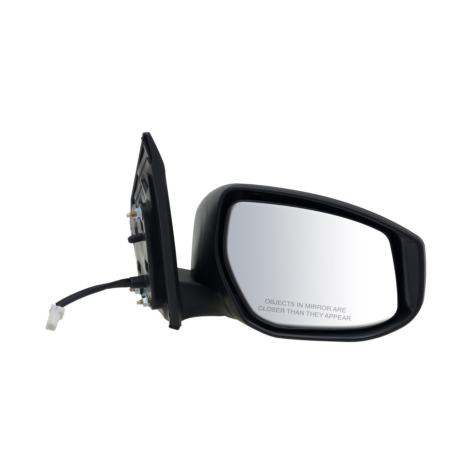 Mirror Passenger Side for Nissan Sentra, Black, PTM Cover, Foldaway, Heated Power