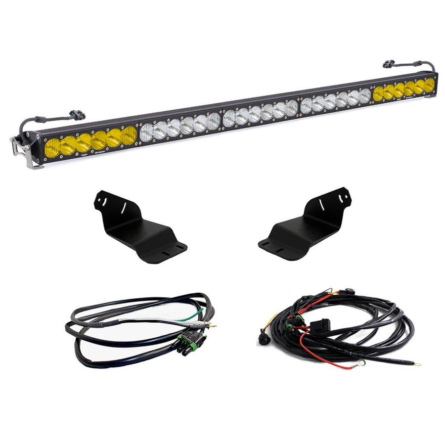 OnX6+ Baja Designs 50 Inch Roof Mount LED Light Kit for Ford Bronco 2021-24 (Multi-Pattern; Clear/Amber; Upfitter Wiring)
