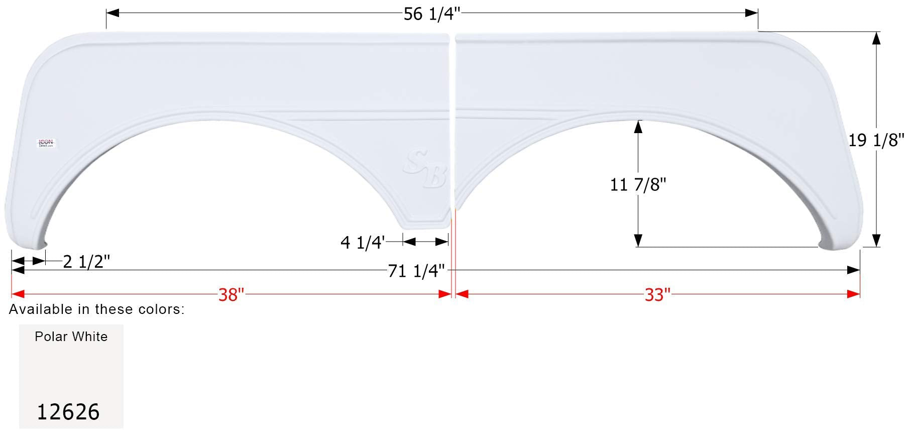 Fender Skirt ICON, Tandem, Sunnybrook, FS2626, Polar White