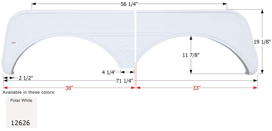Fender Skirt ICON, Tandem, Sunnybrook, FS2626, Polar White