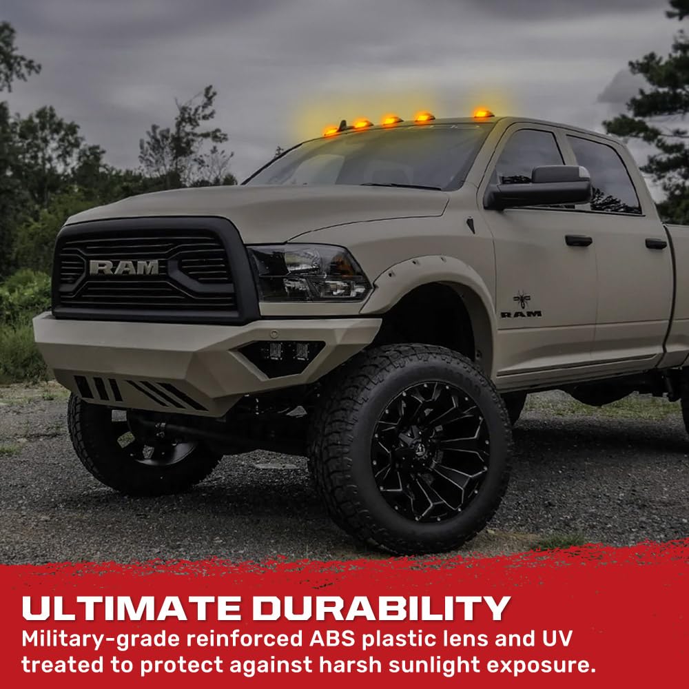 RECON - Fits 1999-2002 Dodge RAM HD 2500/3500 Clear Lens Ultra Bright LED Amber Cab Roof Lights