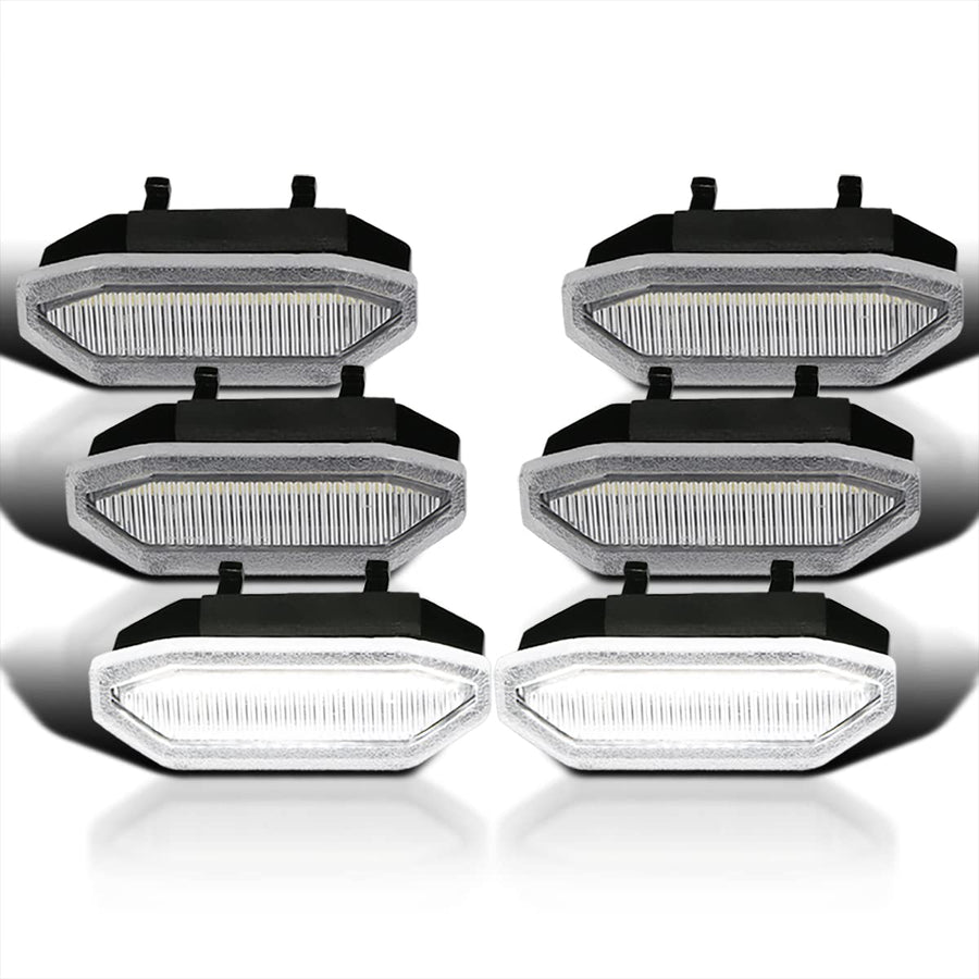 Front Grille Insert Led Drl Driving Lights Lamps SPEC-D TUNING Compatible with Ford Mustang 2015-2017 L+R Pair Assembly