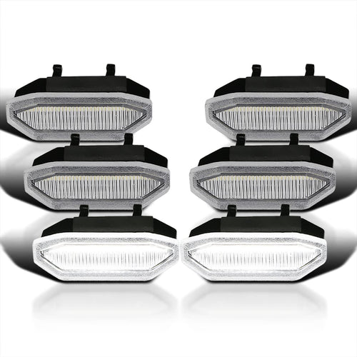 Front Grille Insert Led Drl Driving Lights Lamps SPEC-D TUNING Compatible with Ford Mustang 2015-2017 L+R Pair Assembly