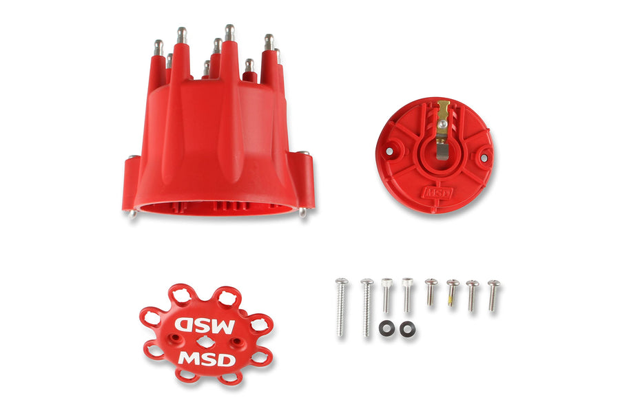 HEI Distributor Cap and Rotor Kit MSD 84335 Red