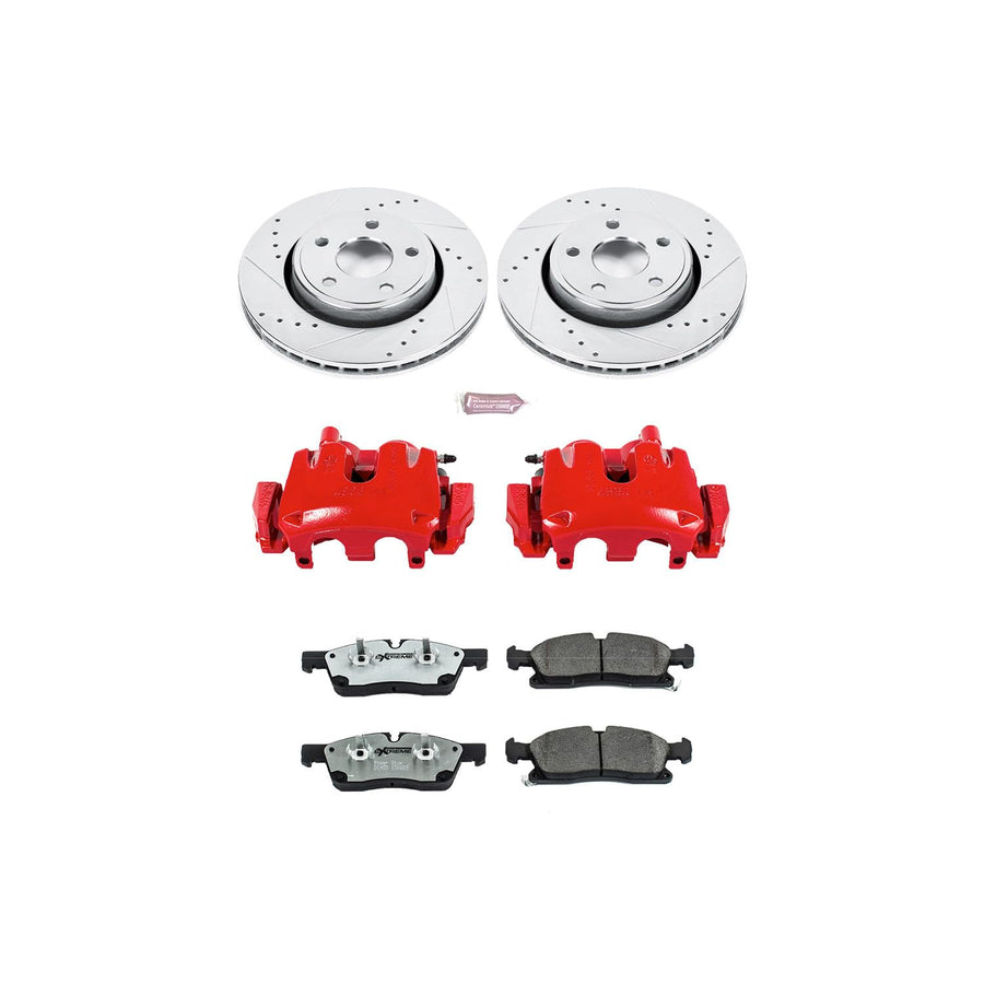 Power Stop KC5951-26 Z26 Street Warrior Front Brake Kit Dodge Jeep For Dodge Durango 2011-2017, Jeep Grand Cherokee 2011-2016 [Model Specific]