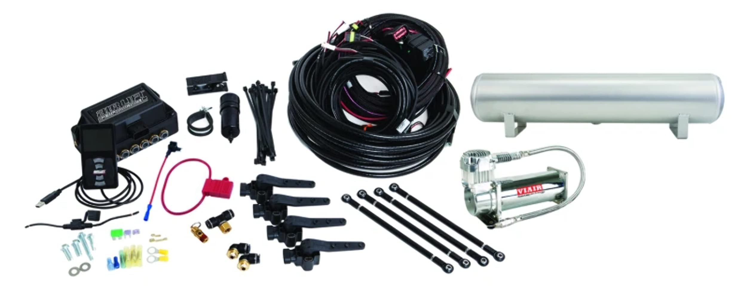 3H Air Lift System 27697 (3/8" Air Line, 4 Gallon 5-Port Lightweight Aluminum Tank, VIAIR 444C Compressor)