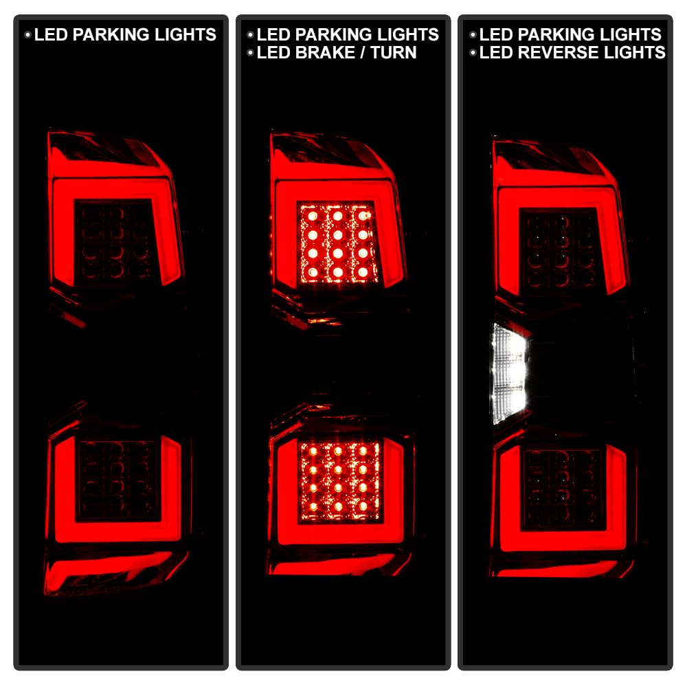 Chevy Silverado 1500~3500 07-13 /GMC Sierra 07-14 3500HD Full LED Tail Lights - Chrome Spyder (xTune)