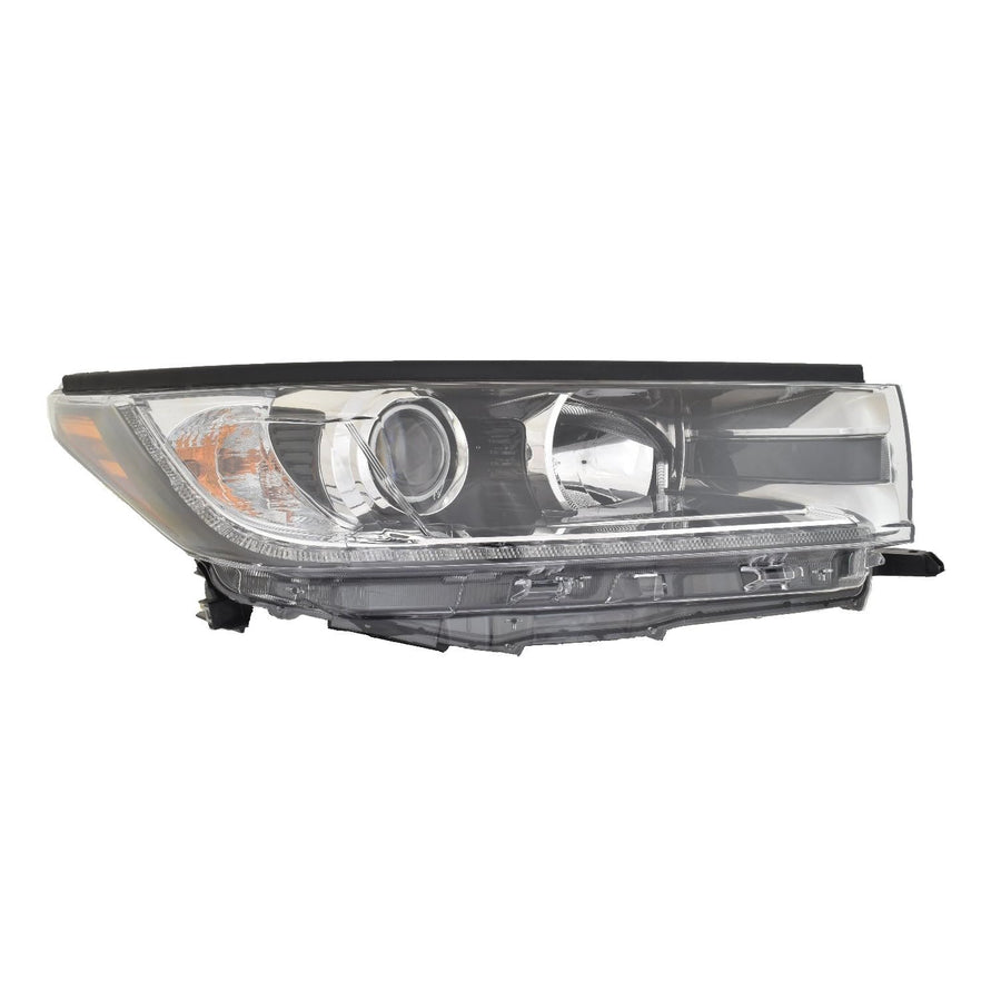 Toyota Highlander/Hybrid 17-18 Headlight with LED Day time Running Light Limited SMOKED Chrome ACCENT Passenger Side CAPA | DOT Certified 81110-0E360 | TO2503258C ACK