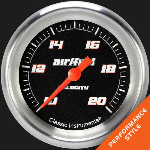 Velocity Classic Instruments Black 2 5/8" Air/Fuel Ratio Gauge Full Sweep VS394BAPF