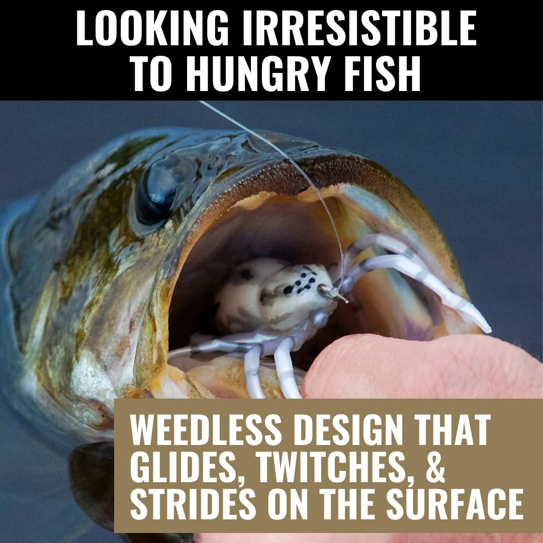 Top Water LUNKERHUNT Fishing Lures | Baits for Bass Fishing | Realistic Fishing Bait with Resistent Skirts | Weedless bass Fishing Lures for Freshwater and Saltwater | Easy to Use. (Bug Combo)