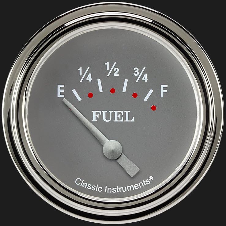 Silver Gray Classic Instruments SG209SLF 2 5/8" Fuel Gauge 240-33 Ohm