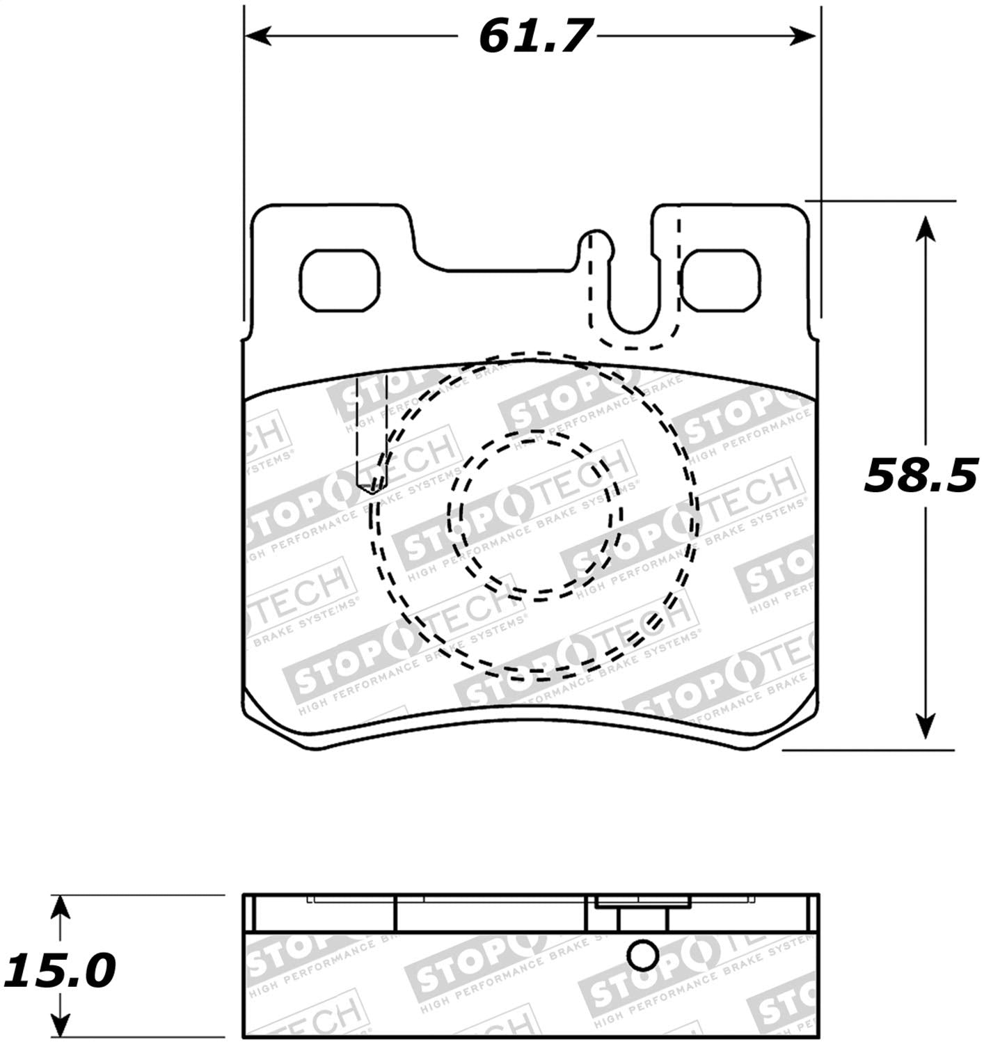 Rear StopTech 308.04950 Brake Pads with Shims Street