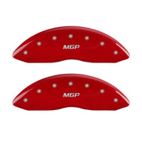 Engraved MGP Caliper Covers 43006SMGPRD with Red Powder Coat Finish and Silver Characters, (Set of 4)