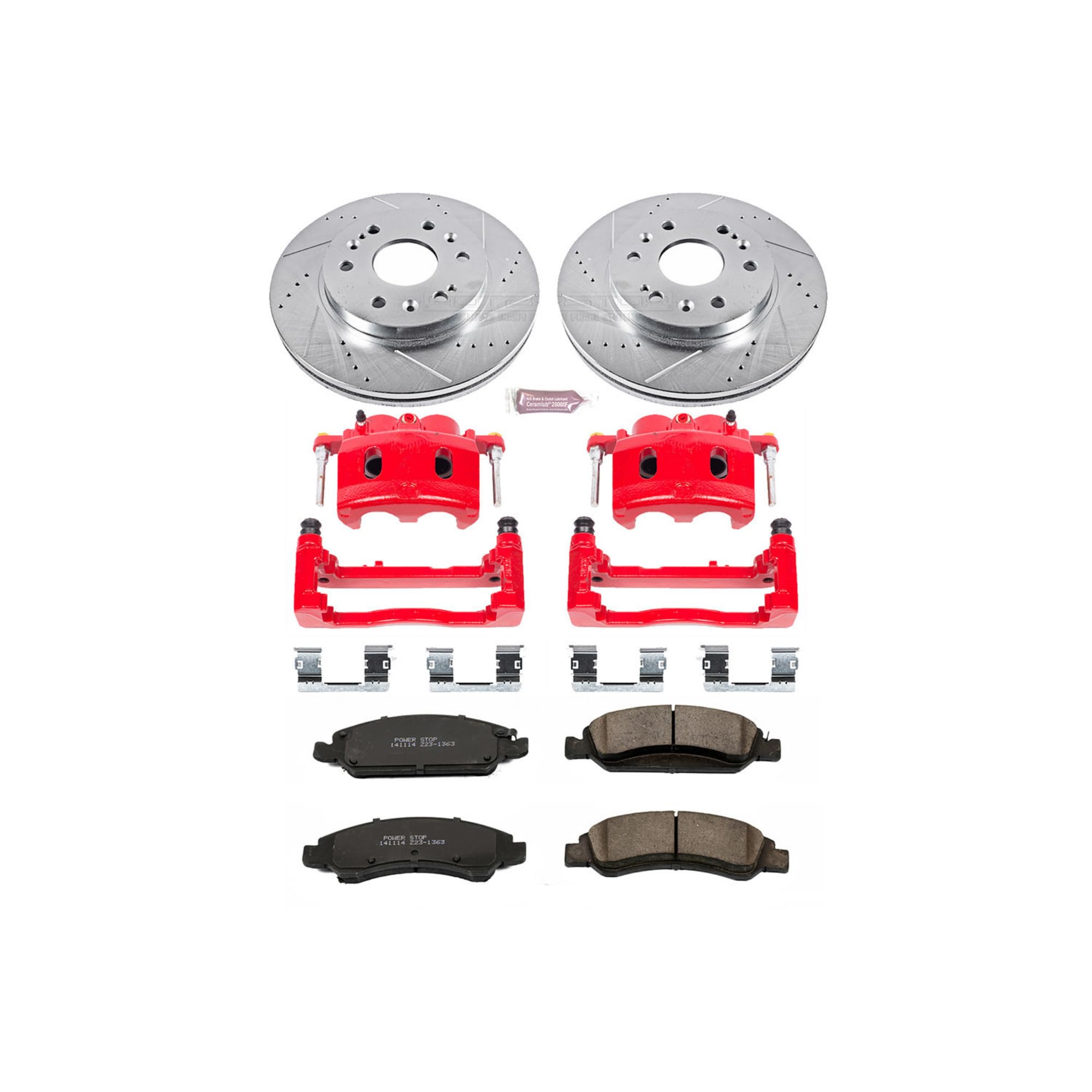 Power Stop Z23 Evolution Sport Brake Kit KC2069 with Calipers, Front For Chevy Silverado Tahoe GMC Yukon Sierra Cadillac Escalade