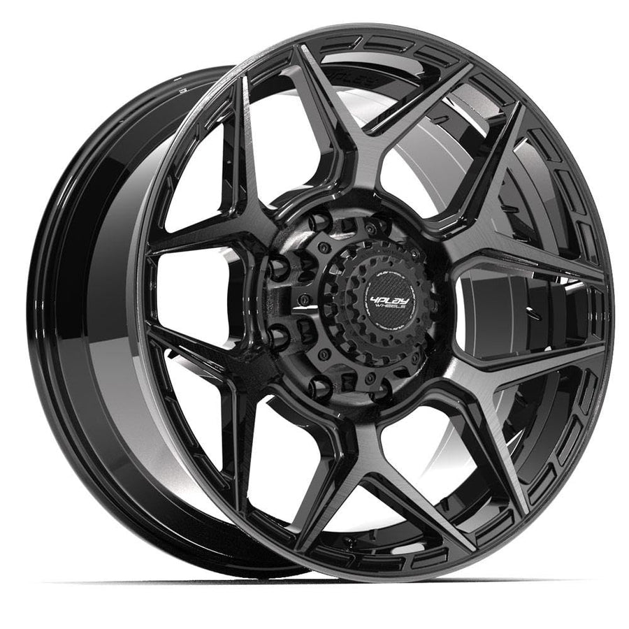 20 Inch 4PLAY Wheels Rim 4P06 Fits 8x180 20x9 Gloss Black Brushed with Tinted Clear (1)