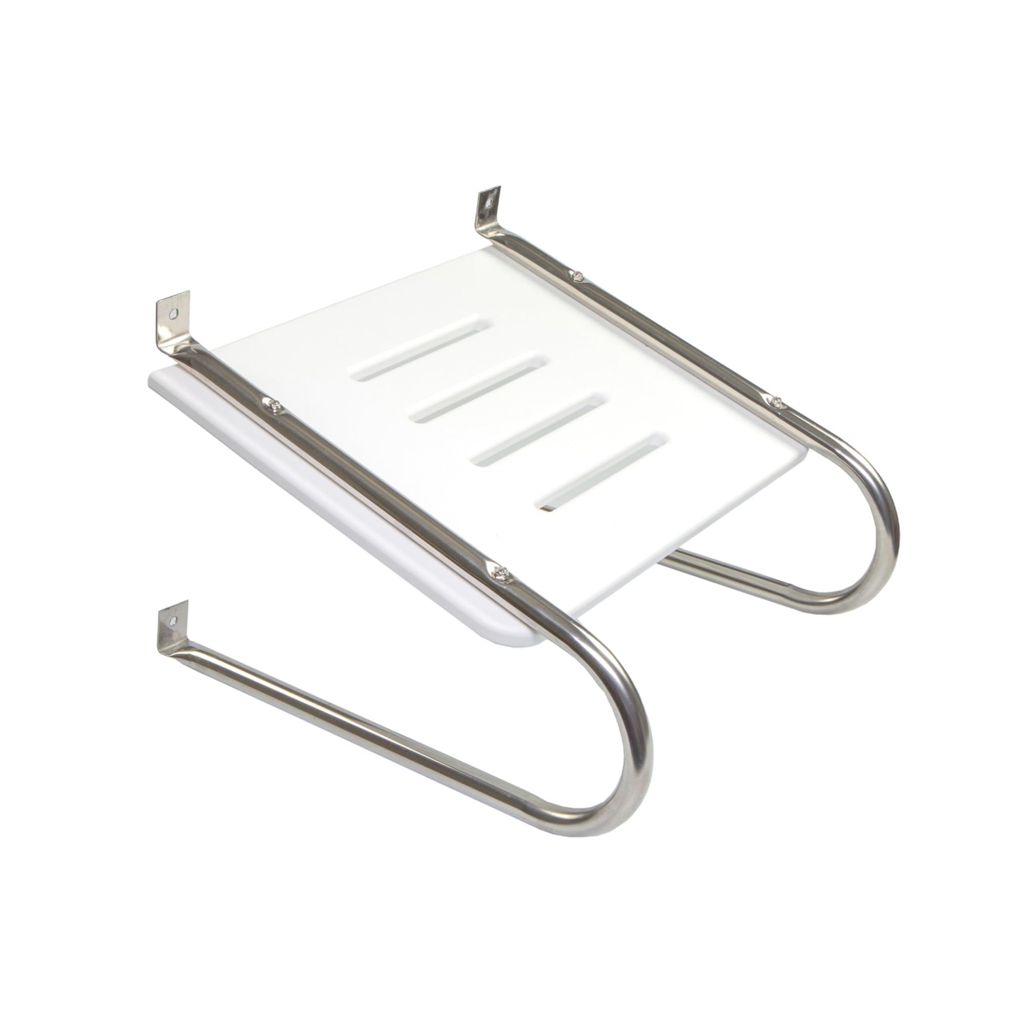 Poly Swim Platform Whitecap for Boats with Outboards - Double Rail, White