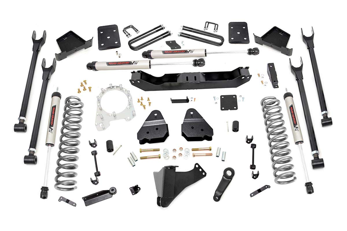 4-Link Rough Country 6" Lift Kit w/V2 for 17-20 F250/F350 4WD w/3.5" Axle- 52670