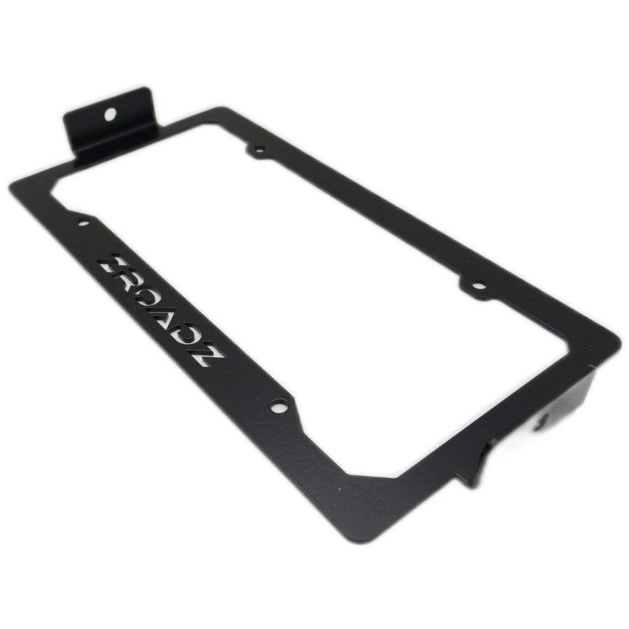 ZROADZ LED License Plate Frame Universal Bracket ONLY- Black Mild Steel - Bolt-on No Drilling Required - Mounts (2) 3 Inch ZROADZ or Similar Style LED Pod Lights PN#Z310005