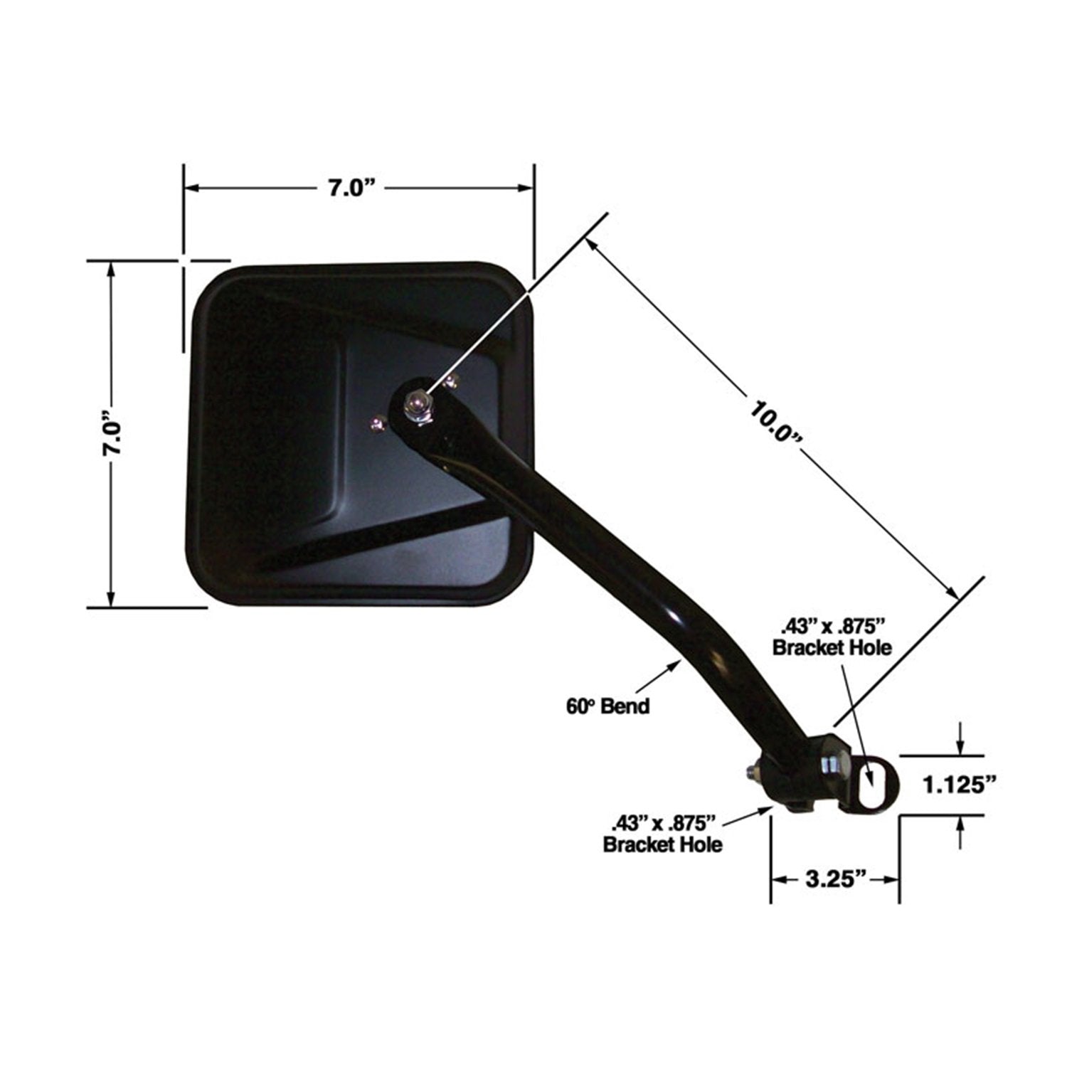 Jeep Wrangler CIPA 44801 OE Style Manual Replacement Passenger Side Mirror