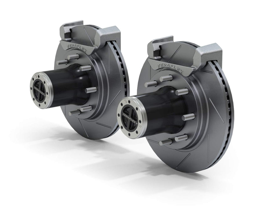TeraFlex 8-Lug JK Front Locking Hub Full-Float Conversion Kit w/Performance Slotted Rotors