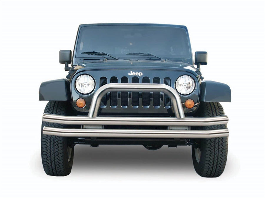 Rampage Double Tube Front Bumper with Hoop RAMPAGE PRODUCTS | Stainless Steel | 8420 | Fits 1976 - 2006 Jeep CJ, Wrangler YJ & TJ