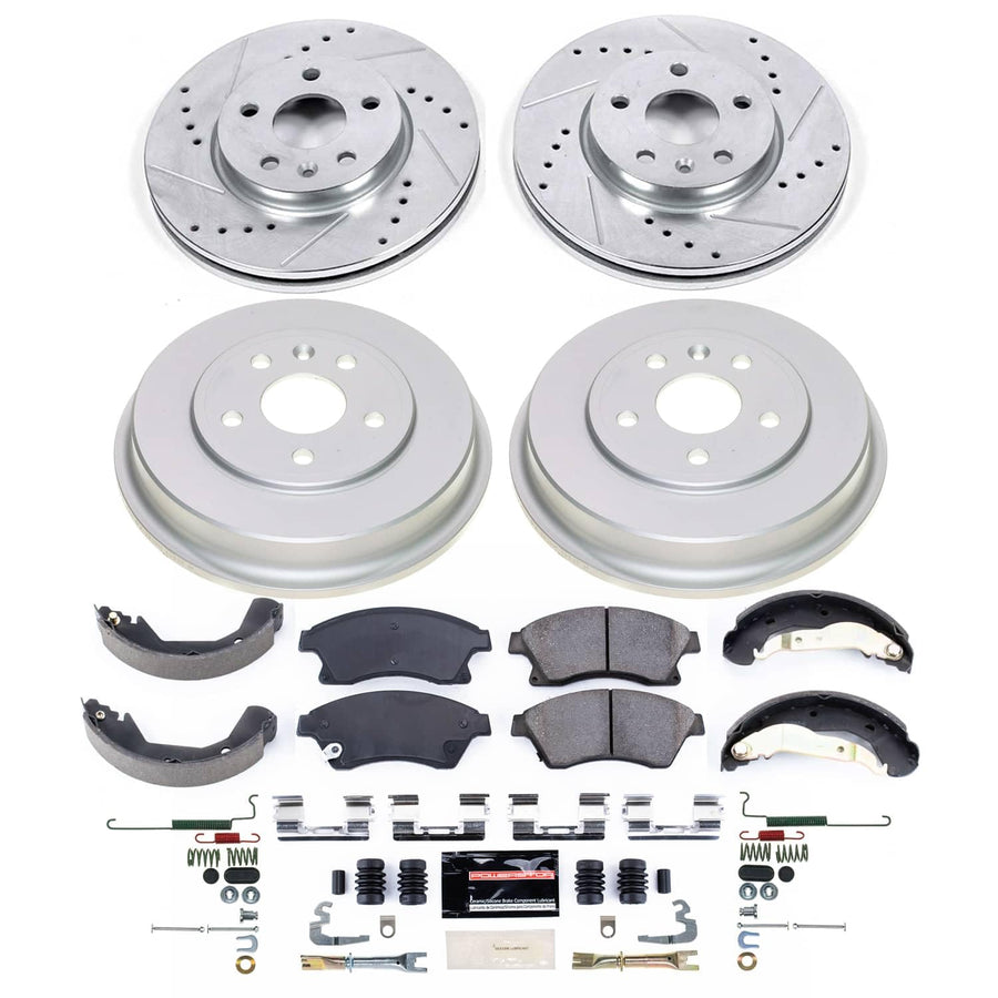 POWERSTOP Z26 Carbon-Fiber Ceramic Brake Pads Front with Drilled and Slotted Rotors Brake Kit For Cadillac CT4 2020-2022 [Vehicle Specific]