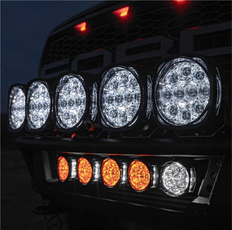 Grande Nacho PM612 4 HI Spot, Flood and Area Offroad LED Lightning 80W Effective Lumens 7,883 Peak Candela 270,070. Illuminate with Style Your 4x4 Off Road Adventures - Individual