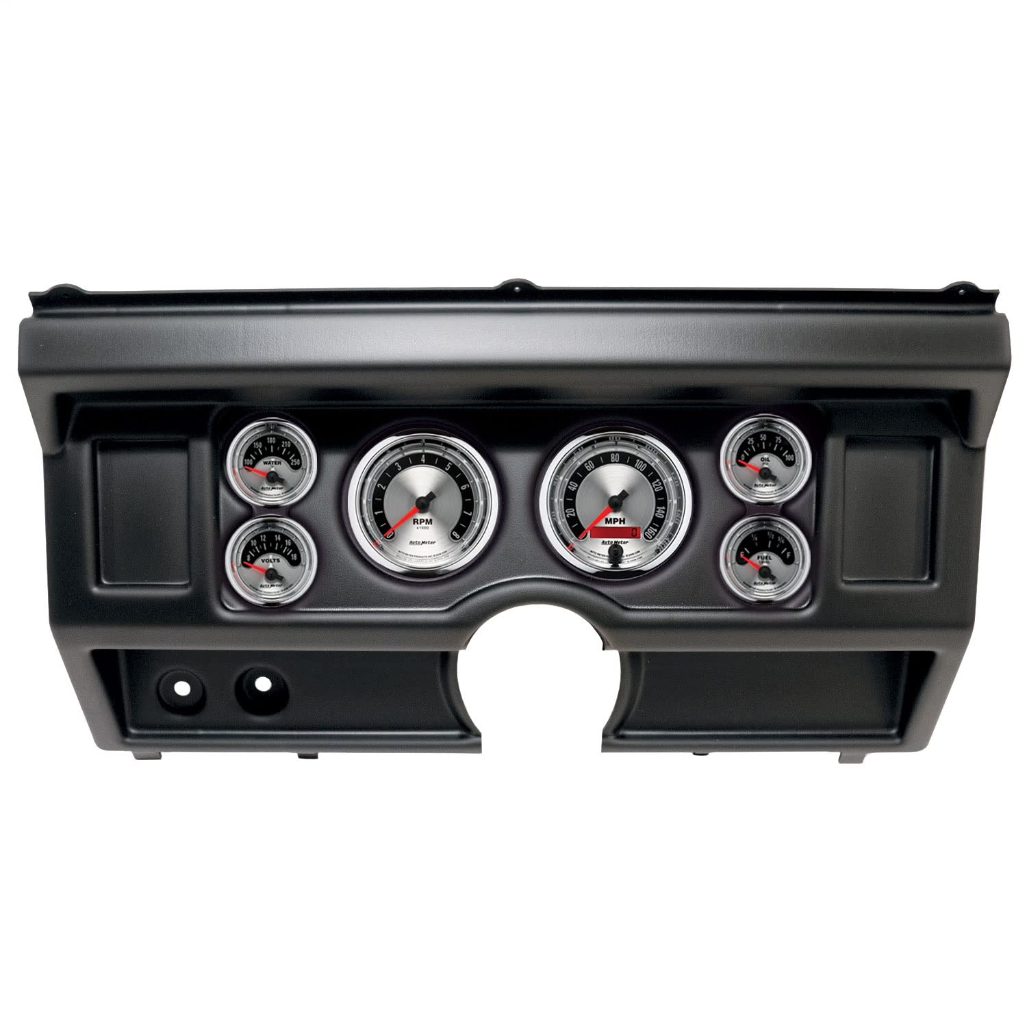 AUTO METER Direct Fit Dash Kit 2918-01, (3 3/8" X2, 2 1/16" X4), Ford Truck No Ac 80-86, American Muscle