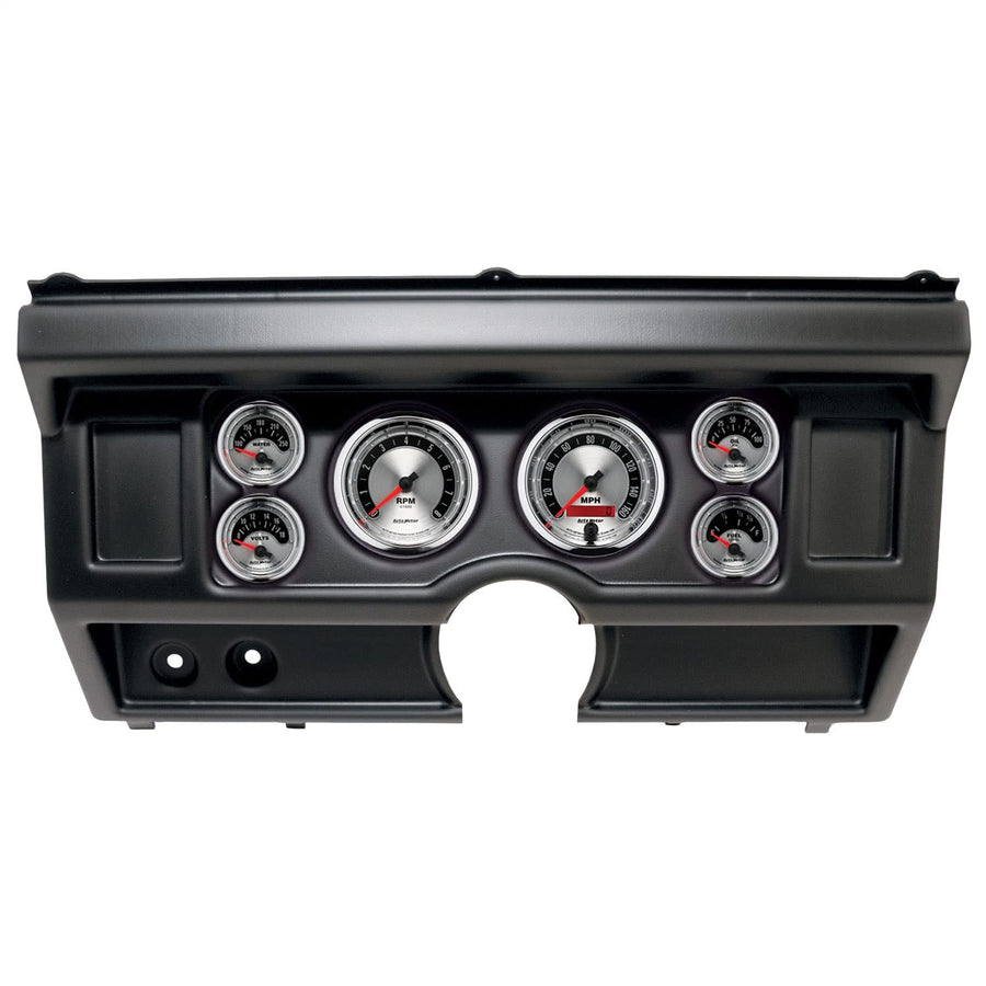 AUTO METER Direct Fit Dash Kit 2918-01, (3 3/8" X2, 2 1/16" X4), Ford Truck No Ac 80-86, American Muscle