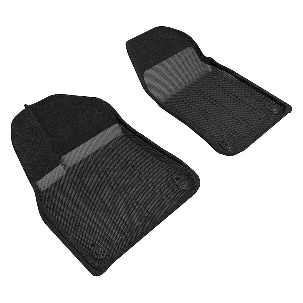 3D MAXpider Custom Fit Hybrid Elegant Floor Mat (Black) Compatible with Porsche Cayenne / Cayenne Coupe 2019-2025 - Front Row
