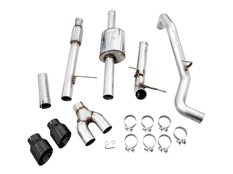 4th Gen AWE Tuning GM 1500 5.3L 0FG Catback Dual Side Exit (Flat Bumper) - Diamond Tips - 3015-23208