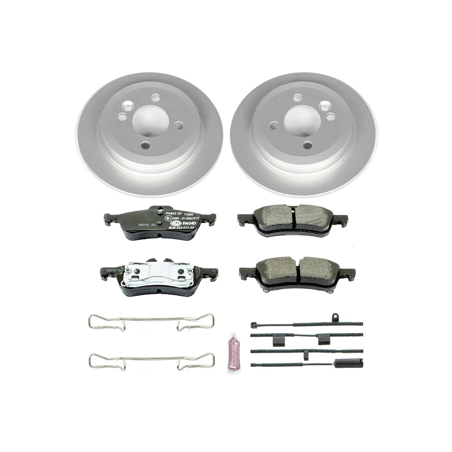Power Stop ESK5726 Euro-Stop Rear Brake Kit Mini Cooper and 1 Rear Sensor Wire For Mini Cooper 2002-2006 [Model Specific]