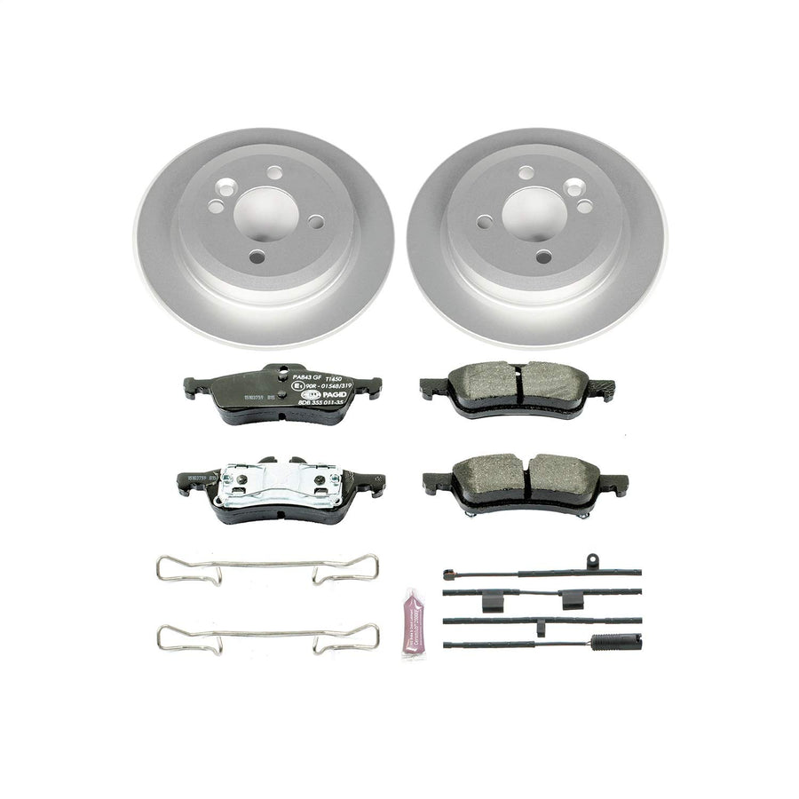 Power Stop ESK5726 Euro-Stop Rear Brake Kit Mini Cooper and 1 Rear Sensor Wire For Mini Cooper 2002-2006 [Model Specific]
