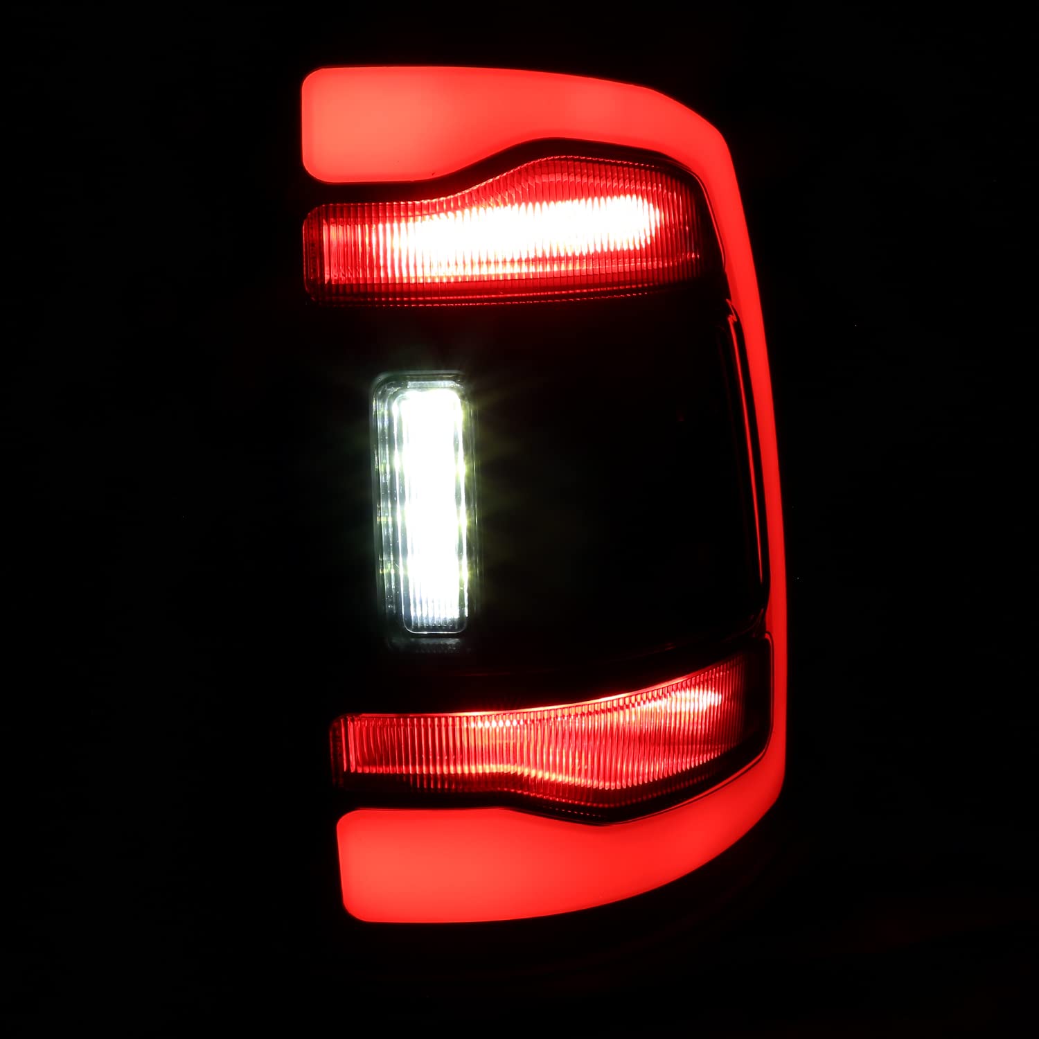 Black Smoke LED Tail Lights SPEC-D TUNING w/White LED Light Bar Compatible with 2009-2018 Dodge Ram 1500/2500/3500, Left + Right Pair Assembly