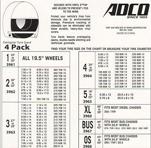 Tan ADCO 3960 Designer Series Tyre Gard Wheel Cover,36" - 39"